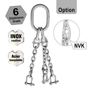 INOX-Kettengehänge N30X, Güteklasse 6