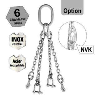 INOX-Kettengehänge N40X, Güteklasse 6