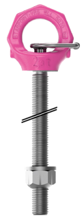 Ringschraube RUD VRS-F, mit individueller Bolzenlänge mit Sicherungsmutter und Scheibe, Güteklasse 10