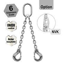 Élingue à chaîne N202-INOX, grade 6