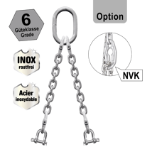 Élingue à chaîne N20X-INOX, grade 6