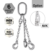 Élingue à chaîne N302-INOX, grade 6
