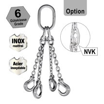 Élingue à chaîne N402-INOX, grade 6
